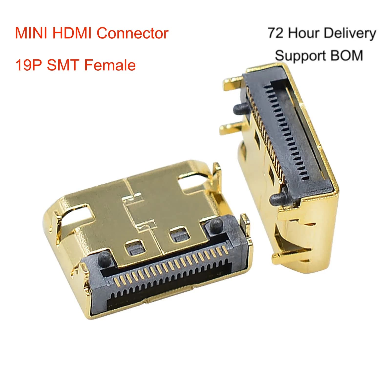 Connettore HDMI 19P Mini HDMI femmina placcato oro 19 pin connettori per cavi di saldatura presa SMT
