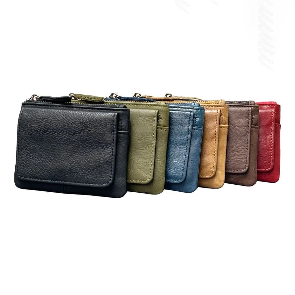 Minimalist Short RFID Wallet Mini Multi Card Seat Storage Bag Slim Real Leather Card Holder Men