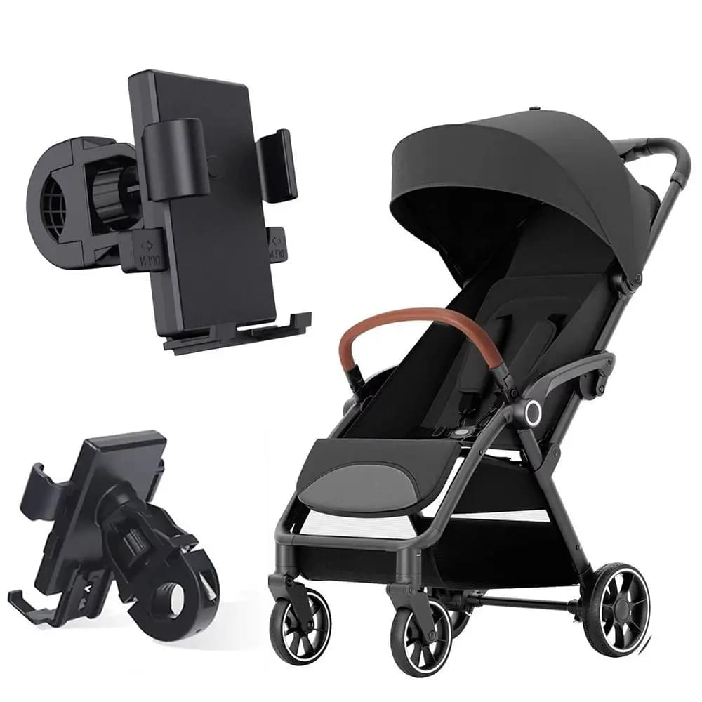 Porta cellulare per passeggino Carrozzina per bambini 360 ° Ruota la staffa per smartphone Supporto per telefono pigro antiurto regolabile