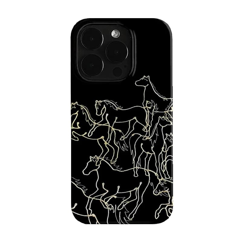 Cover per iPhone con motivo a colonne di cavalli, antiurto in silicone, per modelli 17 Air, 16 Pro Max, 15, 14 Plus, 13, 12 Mini, 11
