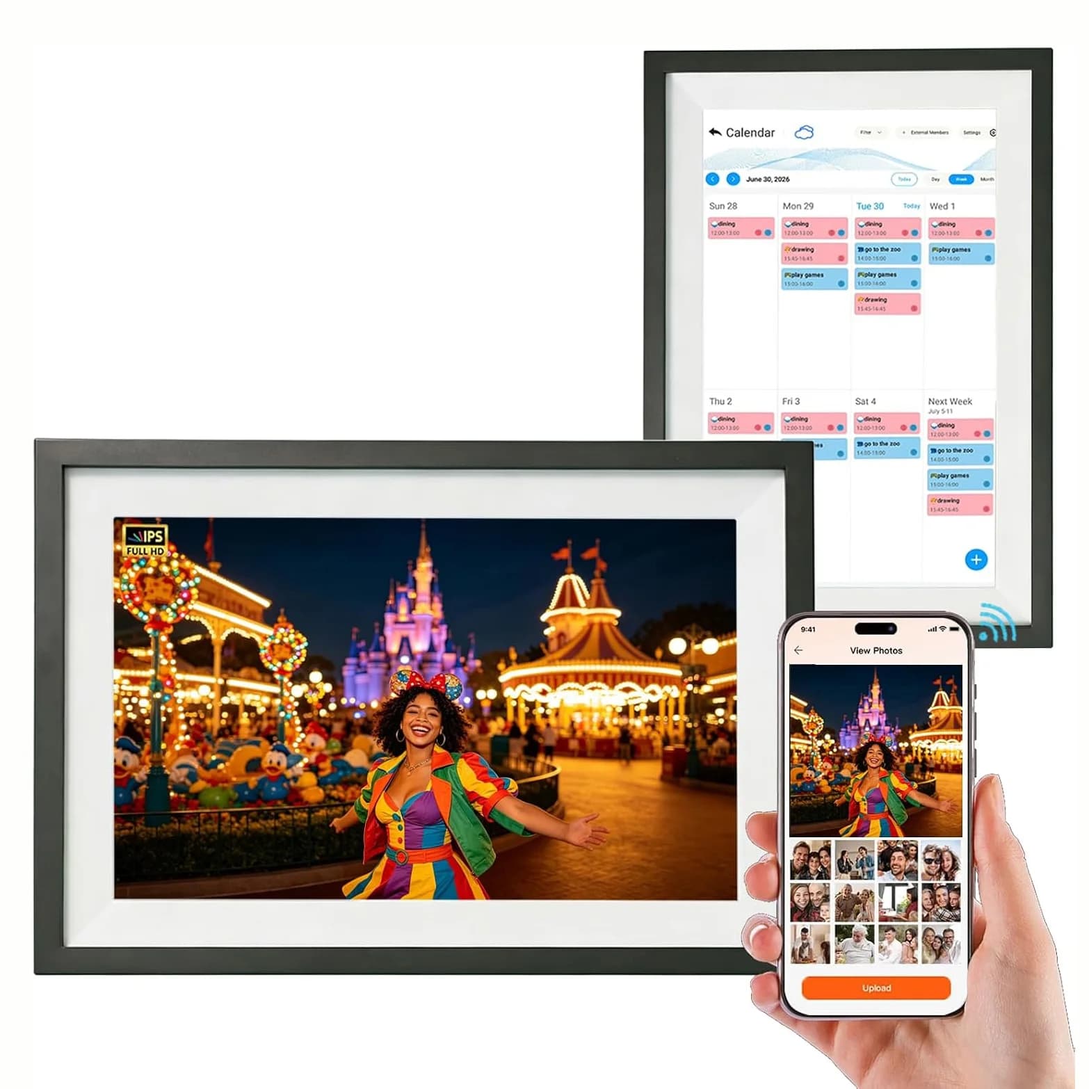 AHXJKA 10.1Inch WiFi Touch Digital Photo Frame 32GB Music and Video Playback Household Decor Electronic Picture Frame Ideal Gift