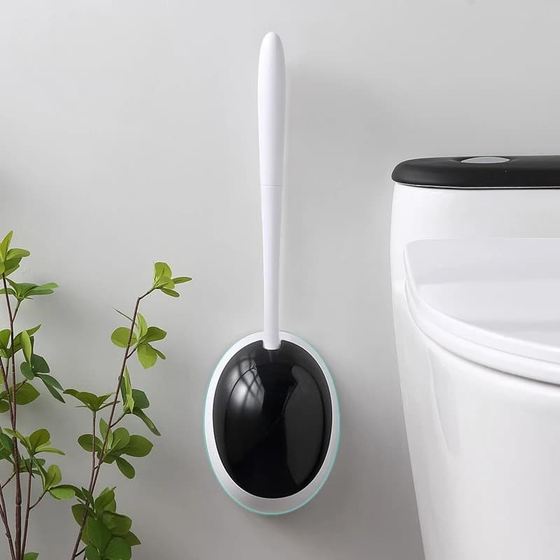 Strumenti per la pulizia dei servizi igienici domestici Scopino per WC Supporto per sicurezza a terra creativo in silicone Spazzola per lavabo Accessori per il bagno