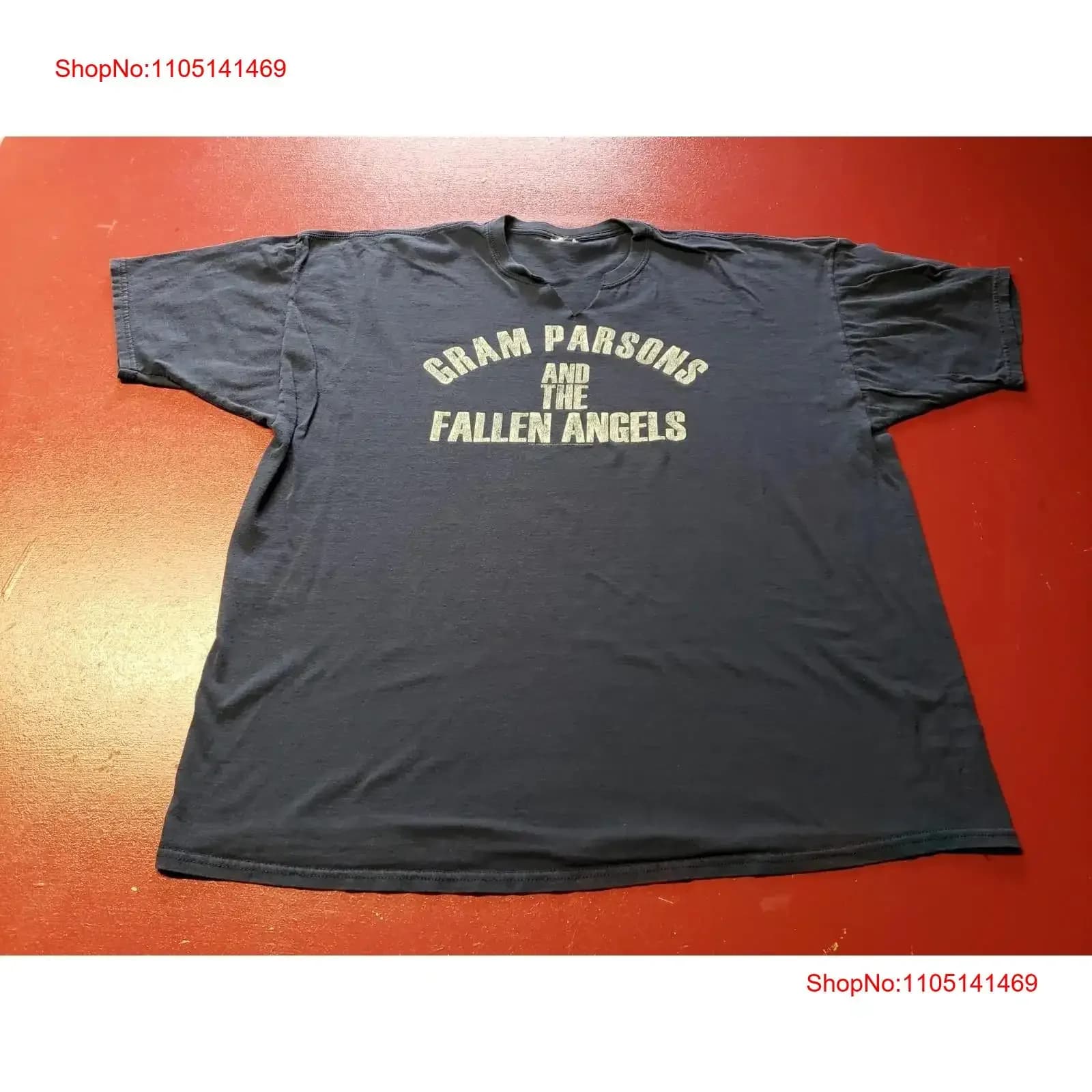 Maglietta Gram Parsons And The Fallen Angels Colletto blu invecchiato vintage Lavato Moda versatile Grafica streetwear casual