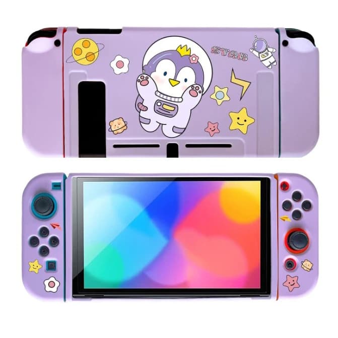 Guscio protettivo per console host di gioco NS Switch Custodia morbida in TPU Custodia per pinguino cartone animato per accessori Nintendo Switch