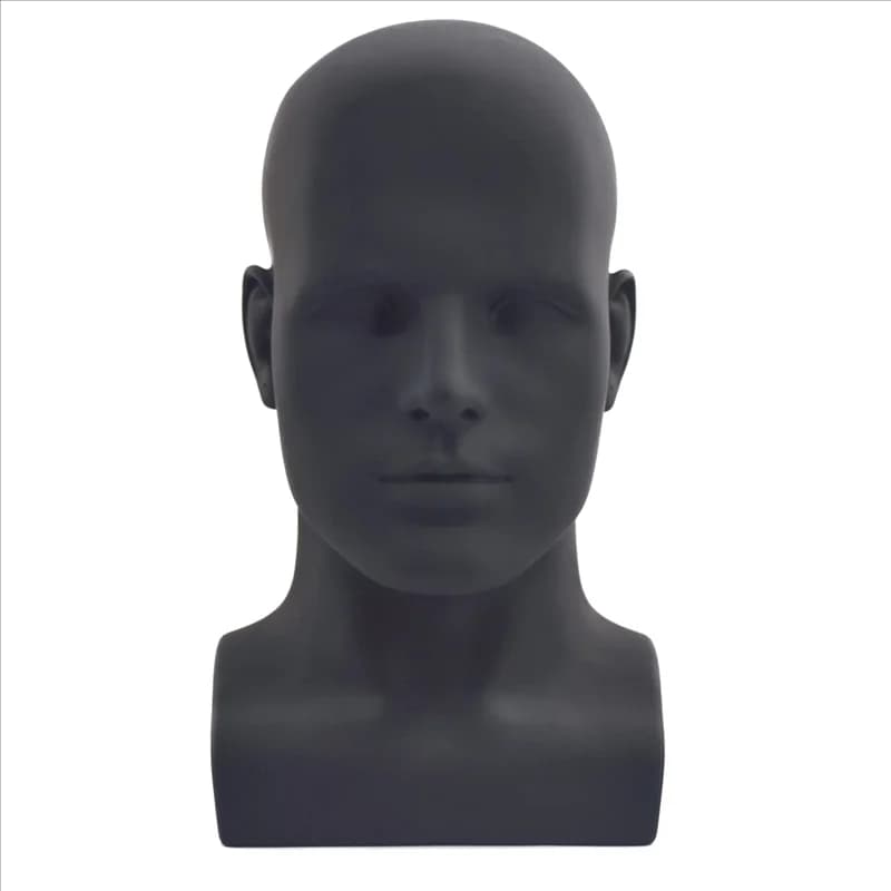 Nuova testa di manichino maschile Testa di manichino professionale per display parrucche cappelli espositore per cuffie (nero opaco)