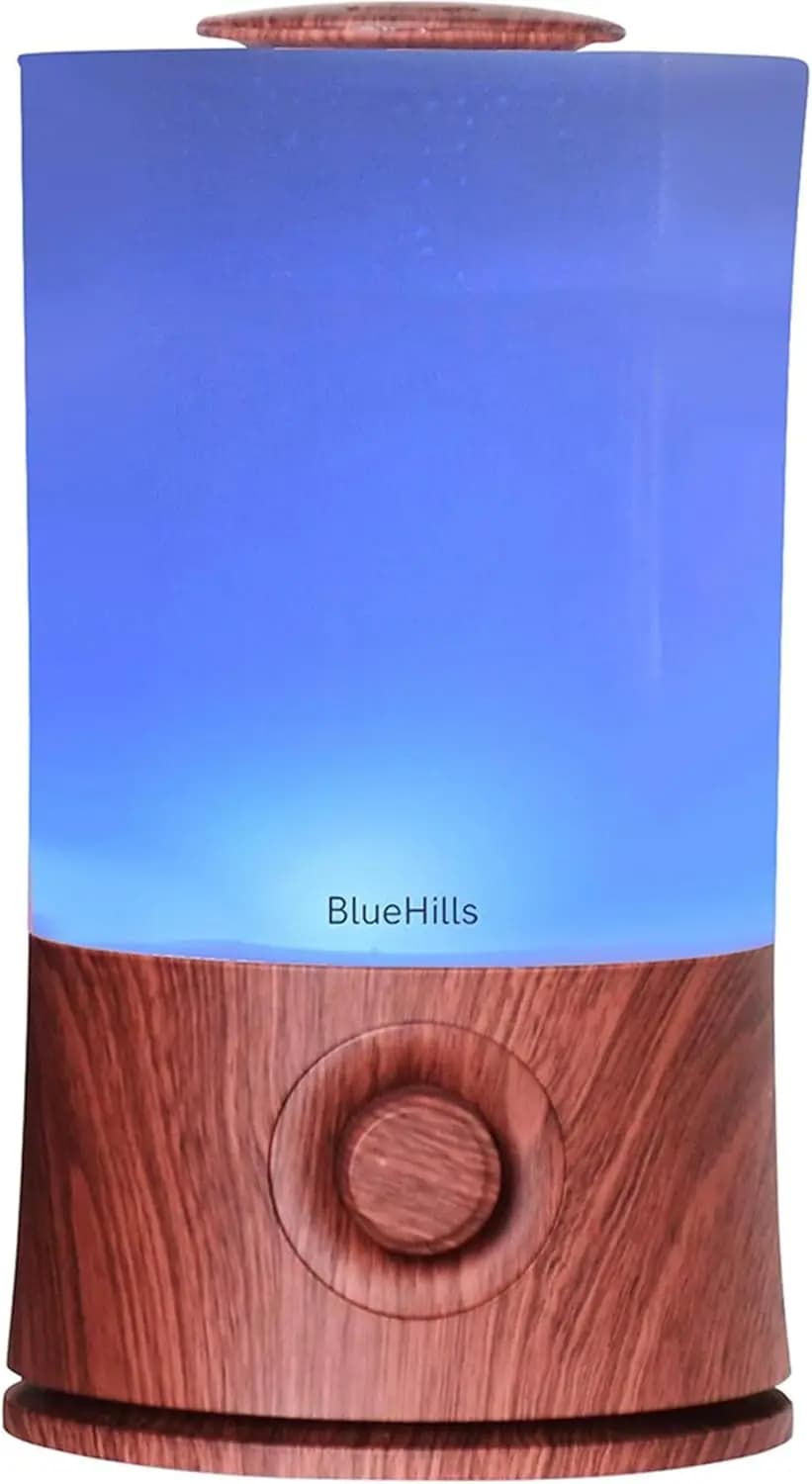 Diffusore di Oli Essenziali e Umidificatore XL da 2000ml per Grandi Ambienti, 40 Ore di Autonomia, Alta Emissione di Nebbia, Finitura Effetto Legno Scuro