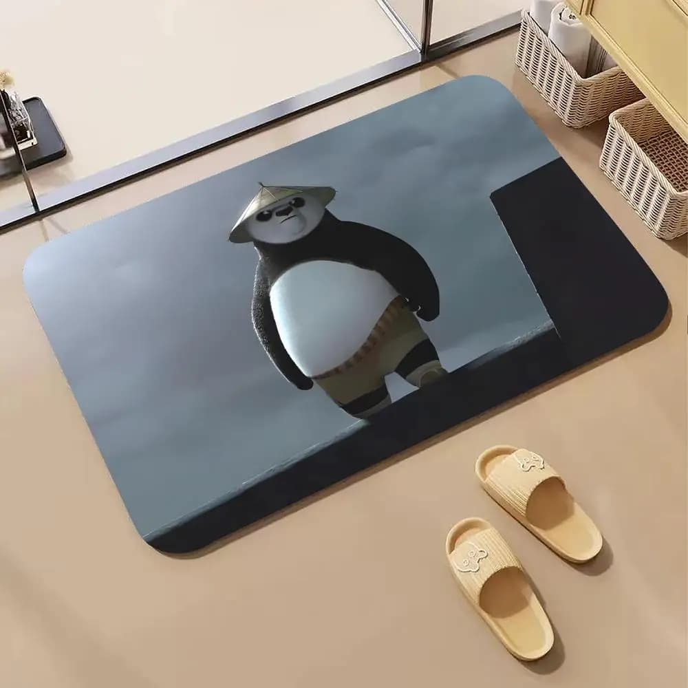 Tappetino da bagno in diatomite Anime K-Kung Fu Panda, tappetino da porta antiscivolo ad asciugatura rapida e assorbente