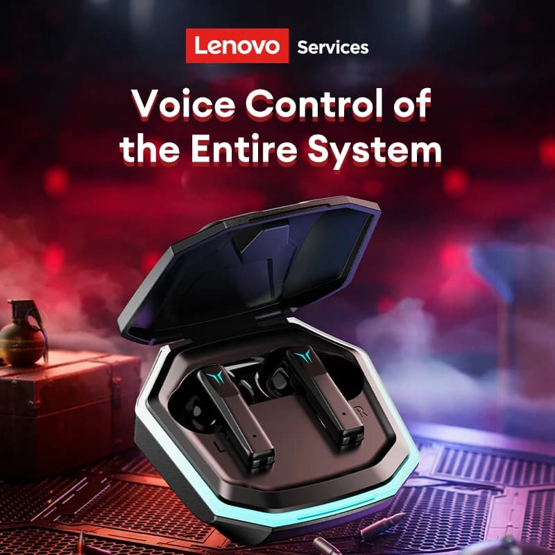Choice Lenovo GT105 Cuffie da gioco Bluetooth 6.0 Auricolari wireless a bassa latenza con riduzione del rumore Cuffie per esport con durata della batteria di 24 ore