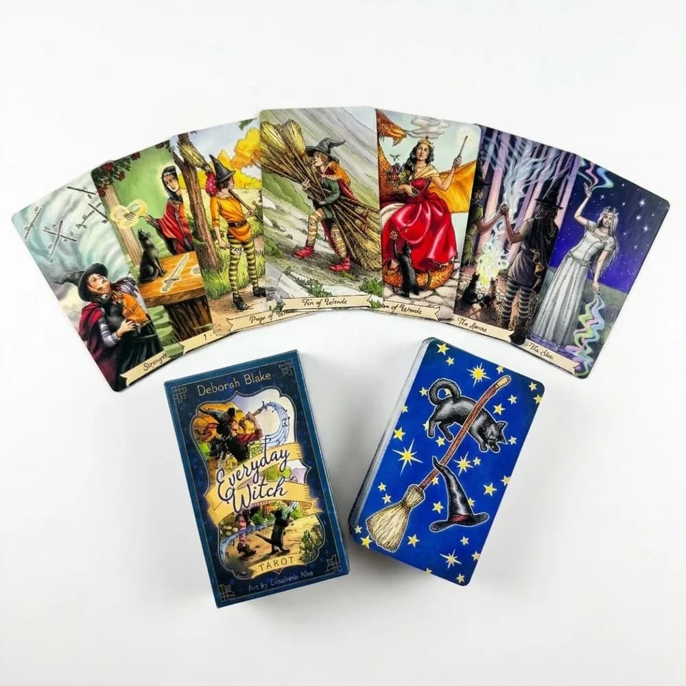 1 set di carte dei Tarocchi Everyday Witch, set da 78 carte con guida (10,3 cm x 6 cm), carte da gioco da tavolo per feste informali