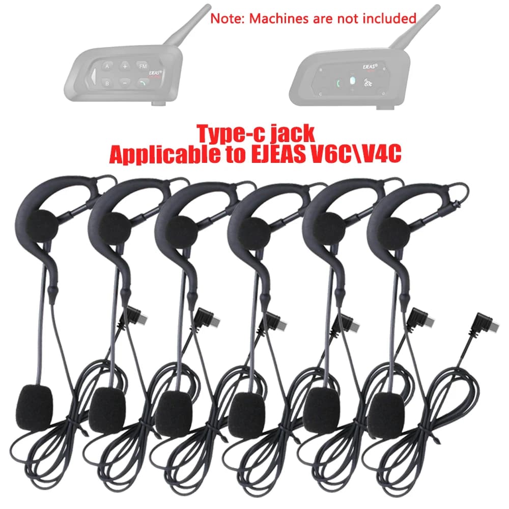 EJEAS V6C V4C PLUS Arbitro Curvetta Cuffia Tipo-c Jack Auricolare Microfono Full Duplex Cuffia Arbitro Interfono Accessori