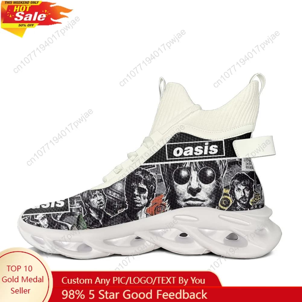 Oasis Rock Band Men's High Gymnastics Shoes Women's Trekking Shoes Light Running Shoes for Travel Mountaineering