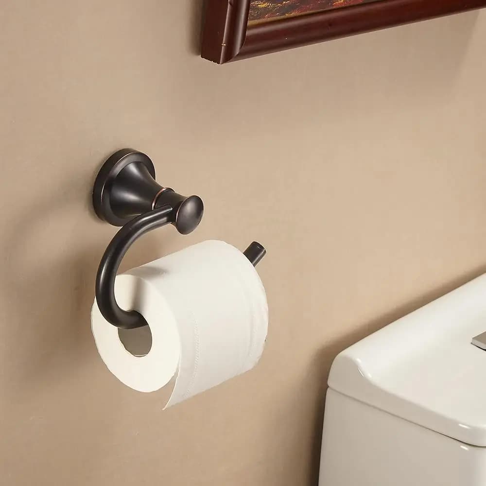 Spedizione Gratuita - Porta Carta Igienica in Bronzo Anticato, Dispenser Rustico per Rotoli di Carta Igienica da Parete