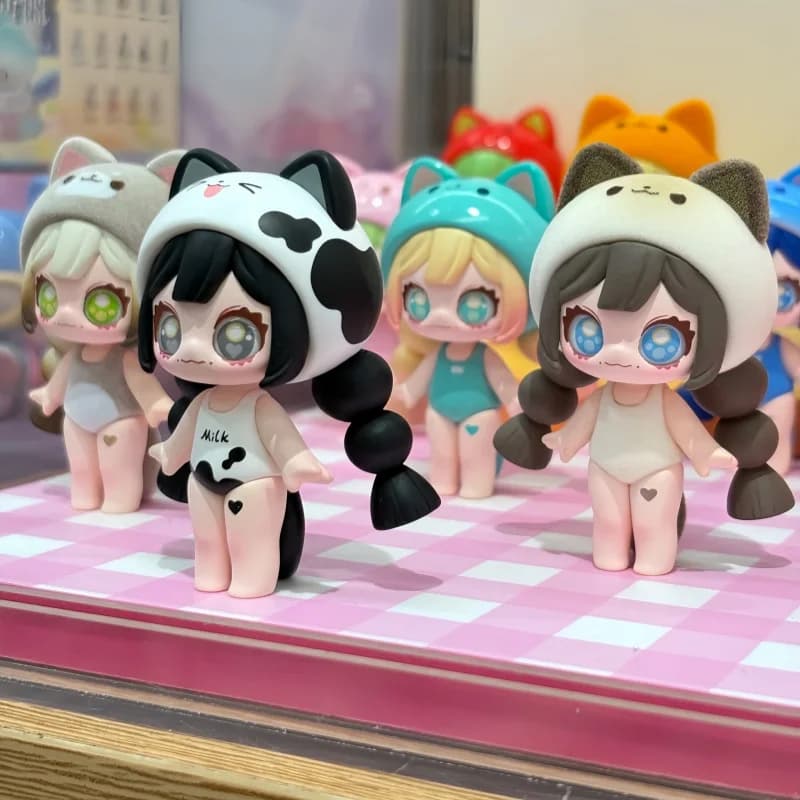 Nuovo disponibile Hola Dopamine Cat Iconbox Blind Box Mini Figure Doll Trendy Cat Girl Modello da collezione Ornamenti Regali di compleanno