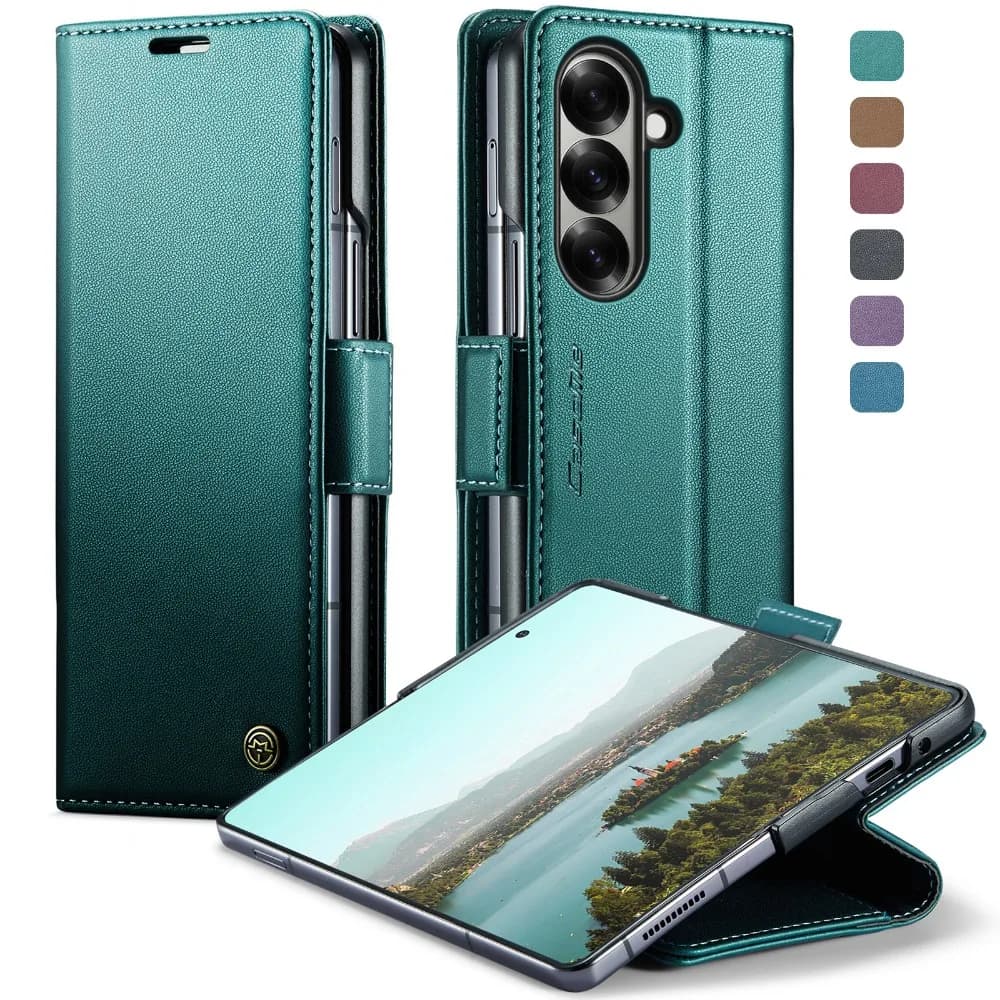 Portafoglio in pelle RFID Coque per Samsung Galaxy Z Fold 7 5G 2025 Custodia di lusso ZFold 7 Z Fold 6 5 Fold6 Fold7 Flip Cover Magnete Funda