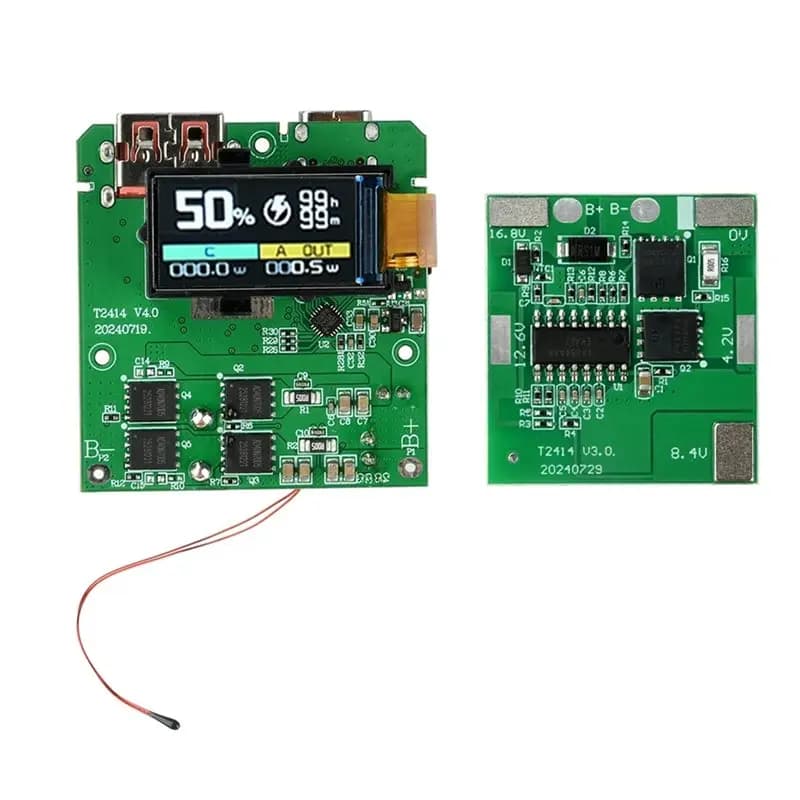 Modulo di Ricarica Rapida PD 100W con Schermo TFT a Colori, Scheda Madre con Protezione Batteria 4S per Power Bank Portatile Fai-da-Te