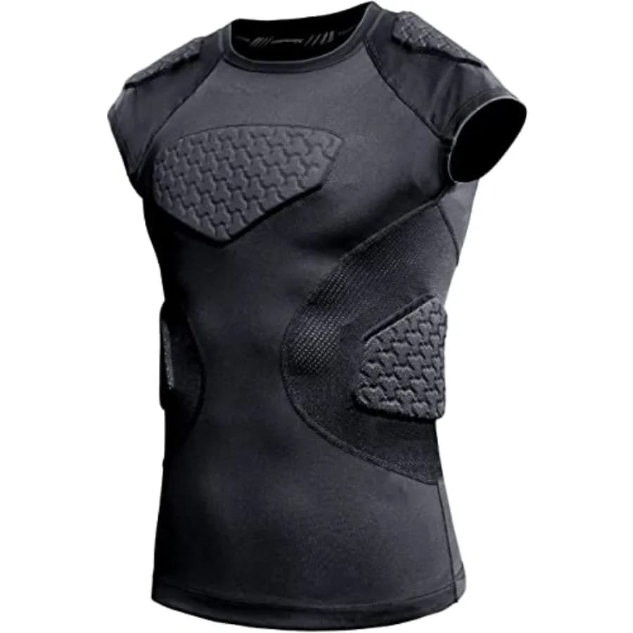 Maglia Imbottita da Calcio per Ragazzi con Protezione per Petto, Costole, Cuore, Sterno e Spalle