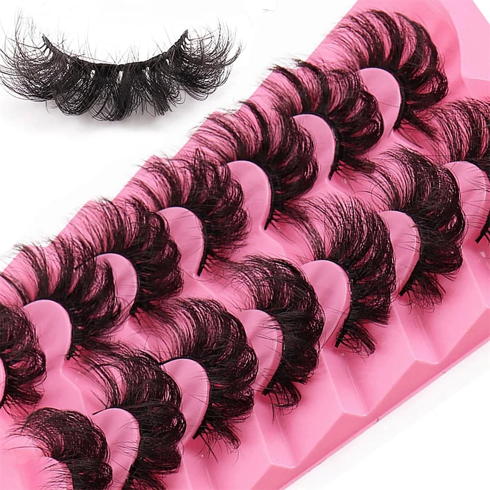 7 pairs of facets 3D bulk Russian volume fluffy natural fake eyelashes thick dramatic mink eyelashes