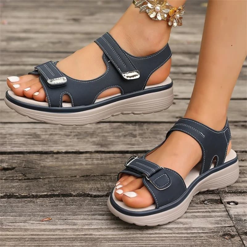 Nuove scarpe estive da donna 2025 - sandali casual con plateau spesso taglie forti - sandali con cinturino singolo e velcro
