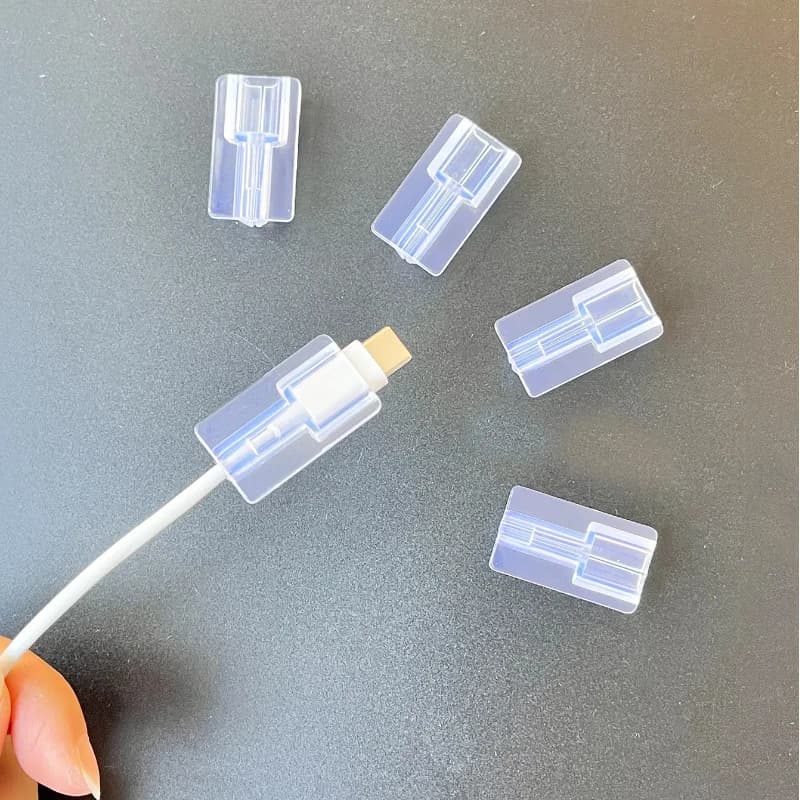 Custodia protettiva per cavo di ricarica rapido per avvolgicavo in silicone morbido da 5 pezzi per clip trasparente per cavo dati Apple IPhone
