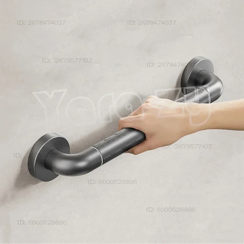 38/48/58cm Bathroom Tub Toilet Handrail Gun Grey Stainless Steel And ABS Grab Bar Shower Safety Support Handle Towel Rack