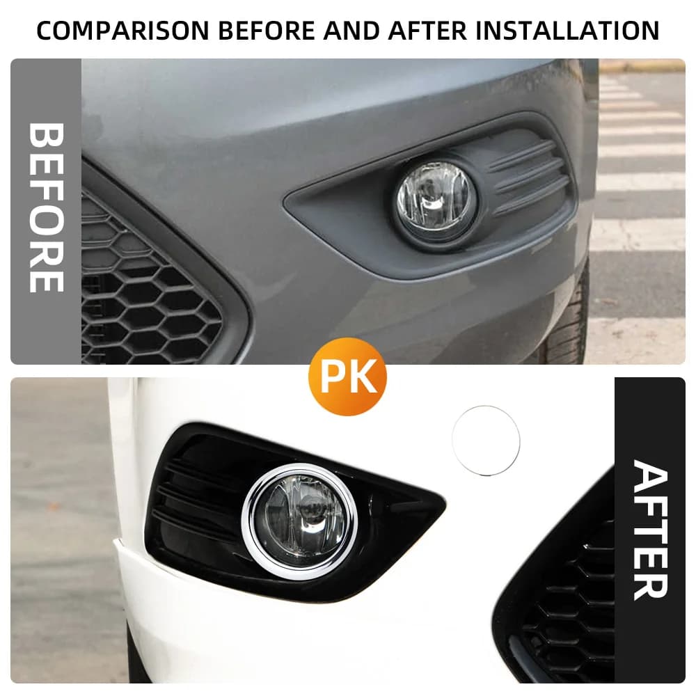 2 pcs Fendinebbia Front Lamp Cover Trim Wall decal Ring decoration for Ford Focus 2 Mk2 2009-2011 ABS Chromed Accessories Car Styling
