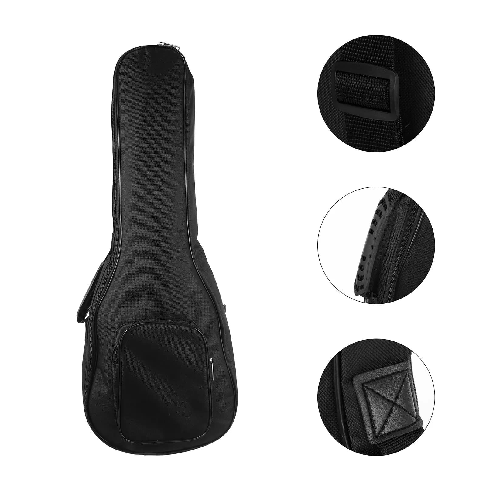 Borsa a tracolla per ukulele resistente da 1 pezzo con imbottitura extra, chiusura con cerniera liscia, tracolla regolabile, design portatile per la scuola e la casa