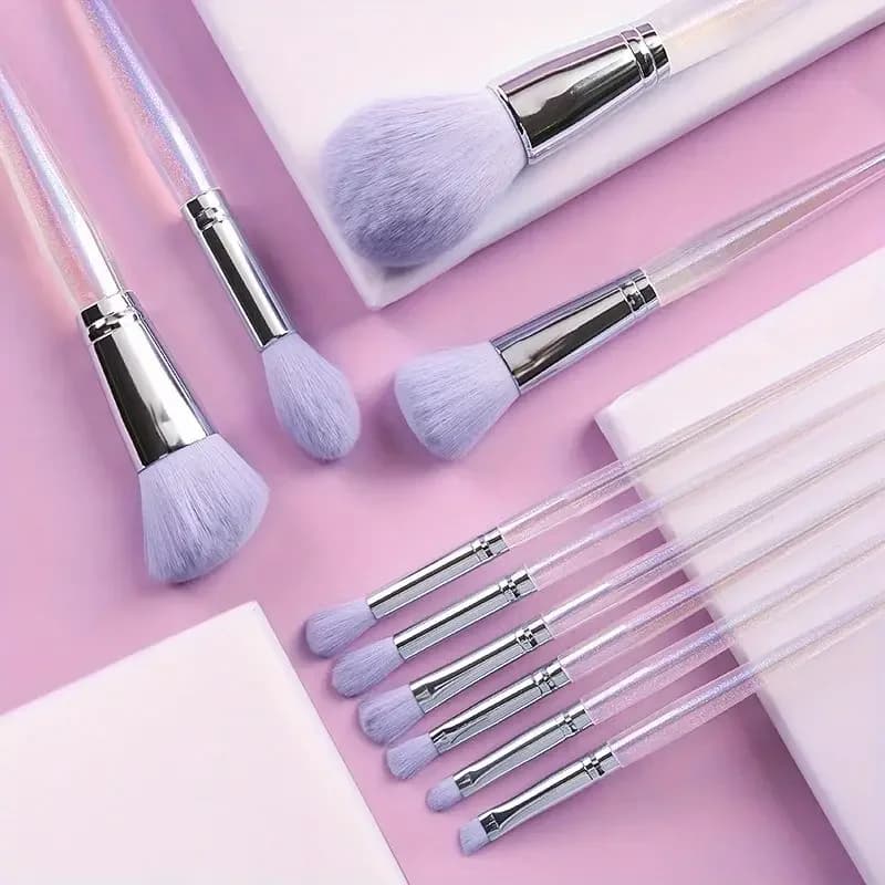 Set di pennelli per trucco con pennelli per capelli morbidi da 10 pezzi, borsa per riporre pennelli per ombretti, pennelli per trucco, set completo di bellezza per principianti