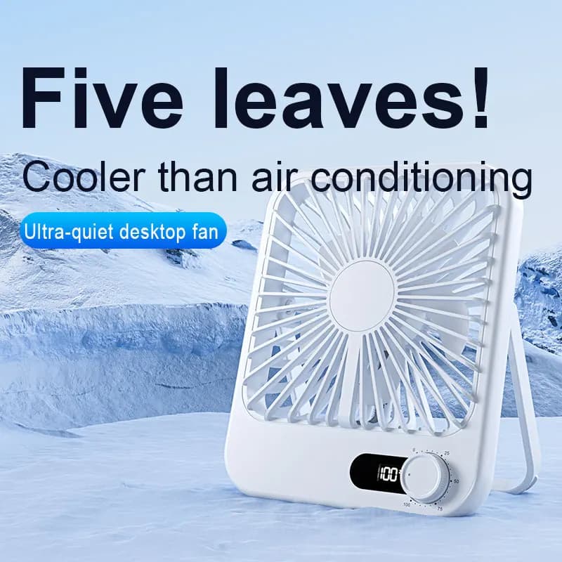 SK101 Mini ventilatore portatile sottile con ventilatore ad arco a cinque foglie Tablet per aromaterapia incorporato Ventilatore elettrico da tavolo per ufficio Casa e campeggio