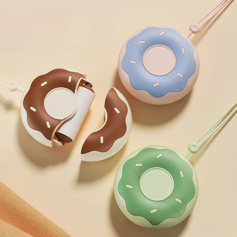 Donut Shaped Mini Lint Remover Portable Tear Off Roller for Cat Dog Pet Hair Clothes Travel Office Home Daily Cleaning Use