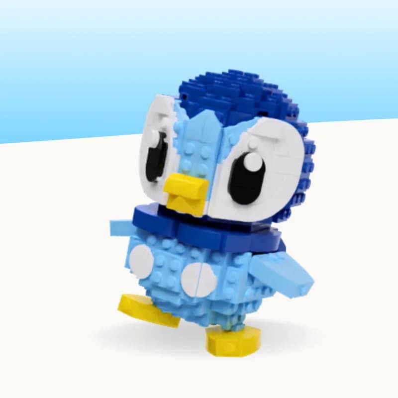 380 Pezzi MOC Piplup Pocket Monster, Blocchi da Costruzione, Giocattolo Architettonico, Regalo di Natale, Mattoncini Educativi per Bambini, Idea Creativa Fai-da-Te