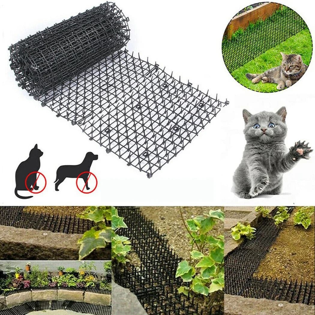 Tappetini per scatti di gatti da giardino Tappetino anti-gatto Strisce di punture Rete di rete Spikes Prevenire la scavo del cane Arrampicata sugli alberi Schiaffo per gatti Recinzione a rete