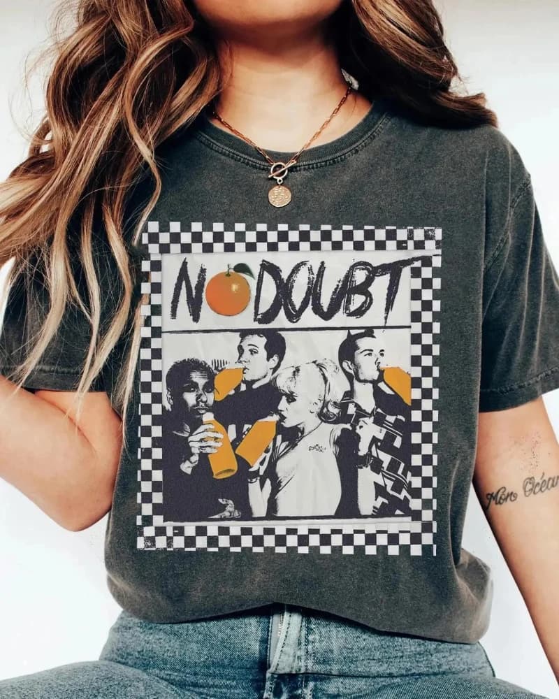 T-shirt unisex No Doubt, t-shirt con grafica skapunk rock anni '90, maglietta streetwear in puro cotone per coppia, t-shirt oversize