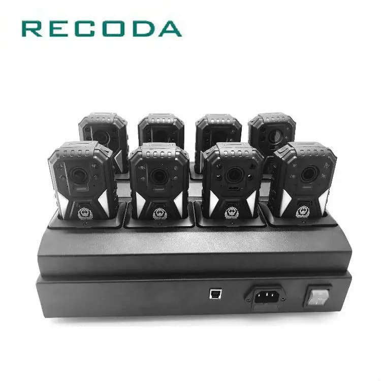 Docking Station Body Camera Power Charger 8 Units Multi-Charger Support Data Upload to Server Personal Defense Equipment