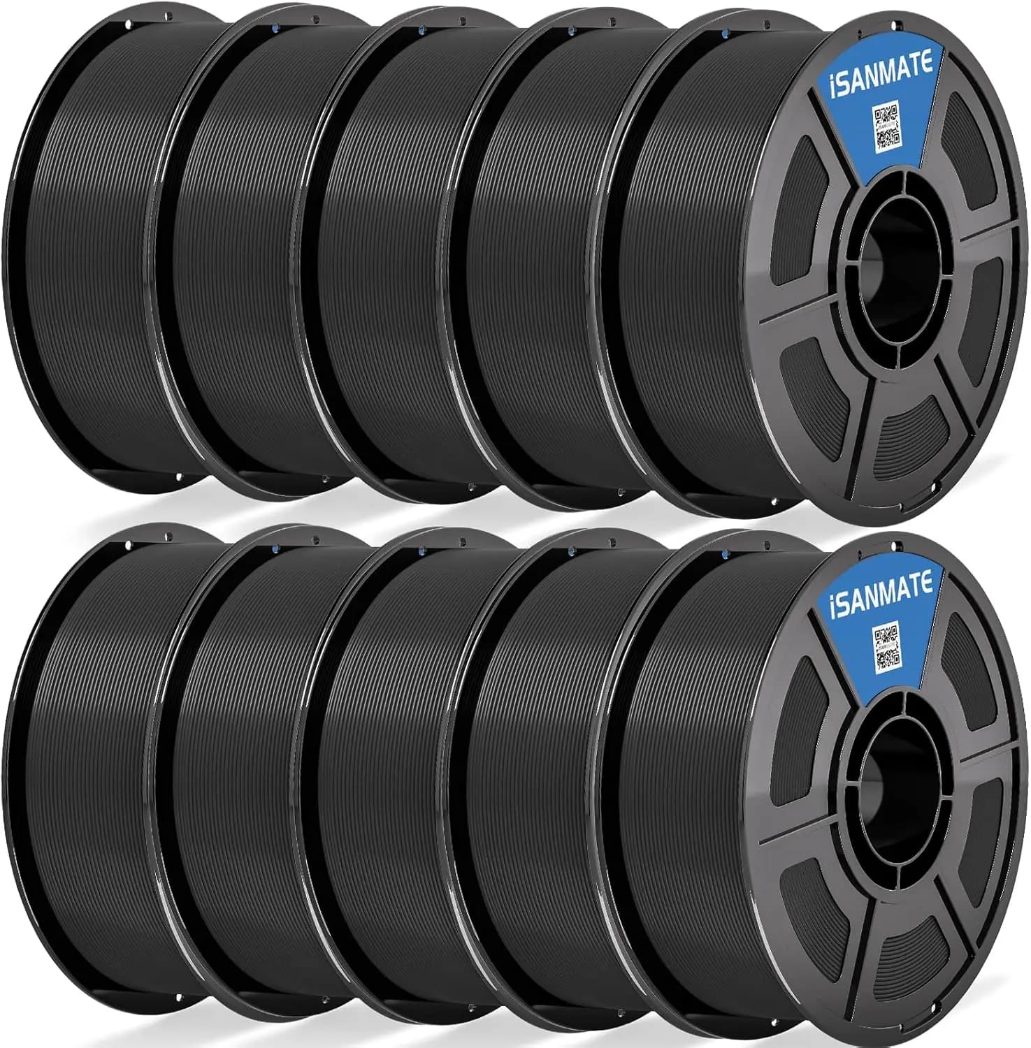 Rapid PLA Filament 1.75mm Black 10KG, 3D Printer Filament Bundle, Dimensional Accuracy ±0.02mm, for Bambu Lab 3D Printers, AMS