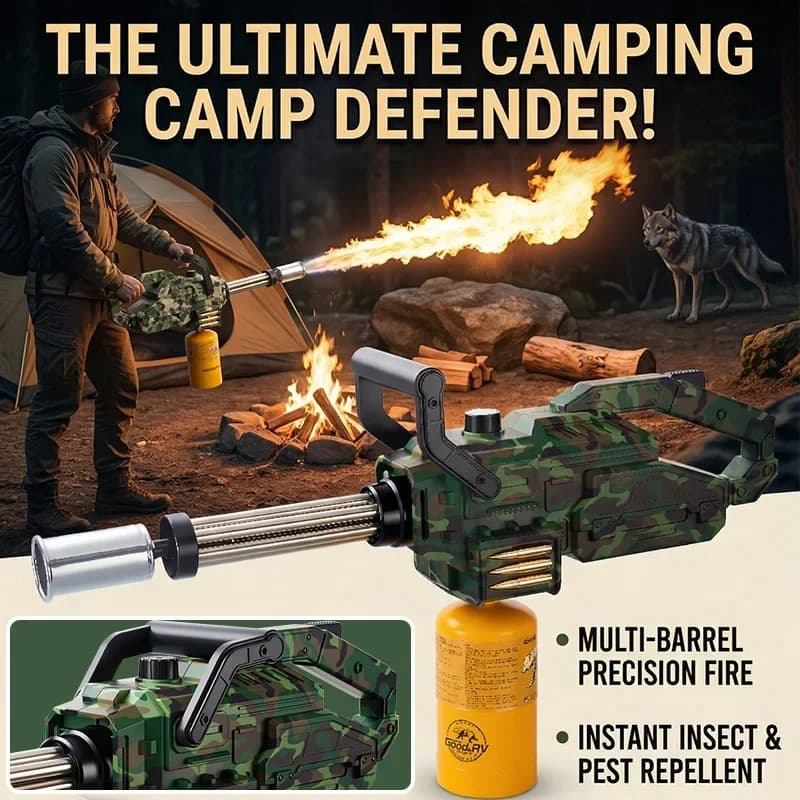 Gatling Shaped Raging Propane Tank Flamethrower, Courtyard Weeding, Outdoor Camping, Barbecue, Efficient Ignition