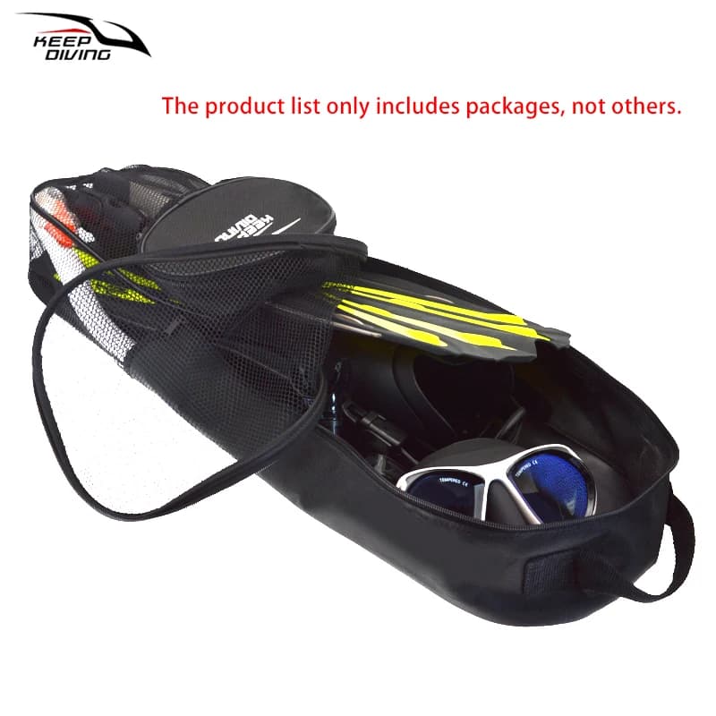 1 pcs Scuba Diving Snorkeling Gear Bag Mesh Travel Backpack Waterproof Two-way Zipper Bag Pinne Snorkel