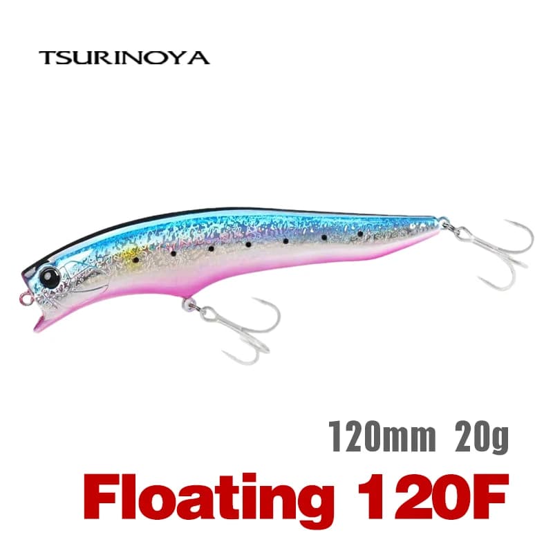 TSURINOYA Floating Minnow 120F Tungsten System Esche Artificiali 120mm 20g 0-30cm GORGO per Acqua Salata Spigola Orata Esche Dure da Spiaggia