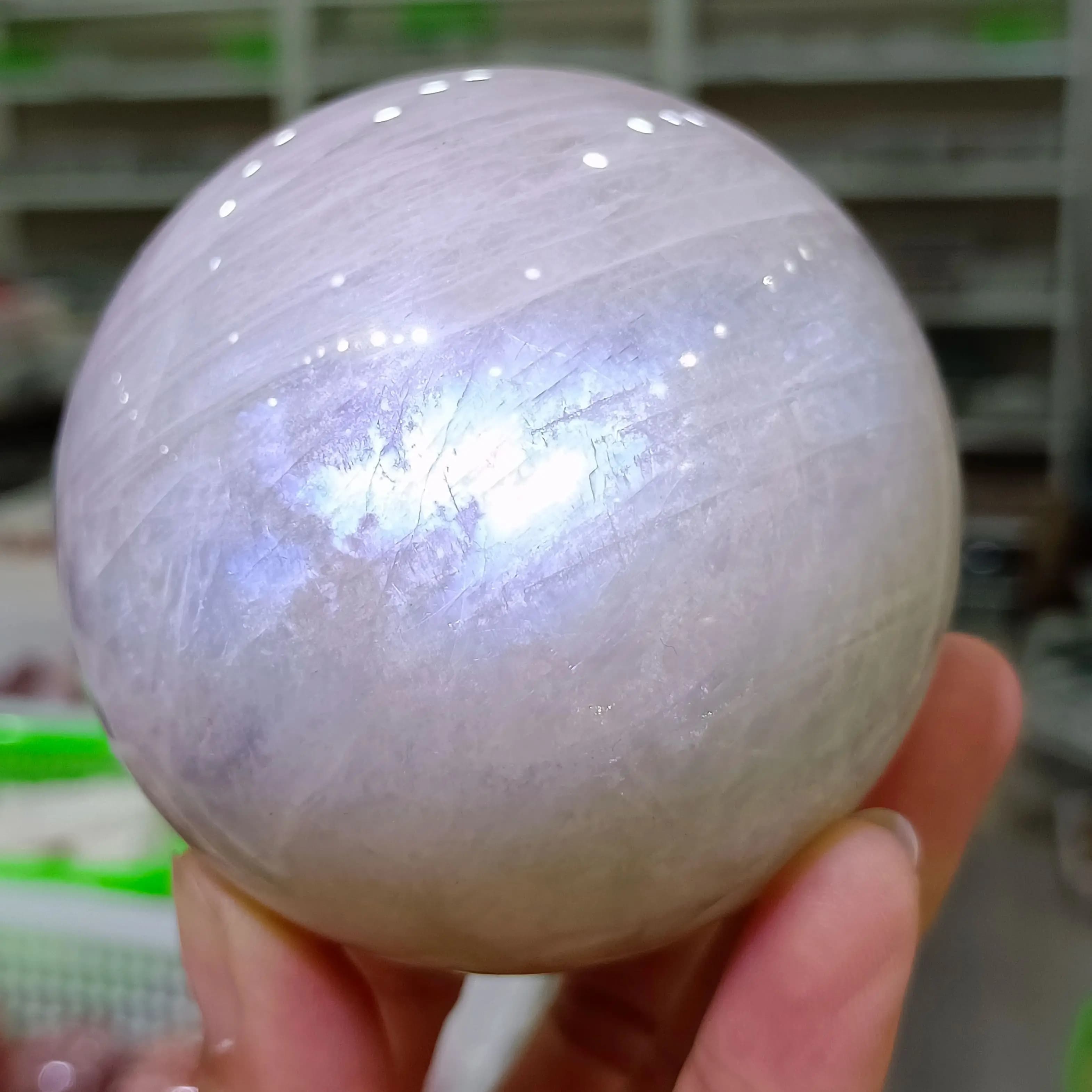 Sfera di Cristallo di Quarzo Bianco Naturale, Sfera di Energia Minerale, Guarigione Energetica, De-Gaussing, Sfera di Cristallo Energetica, Collezione, Decorazione
