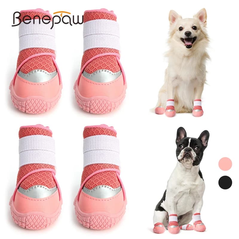 Benepaw scarpe per cani traspiranti per l'inverno neve pavimentazione calda stivali per cani antiscivolo protezione per le zampe per l'escursionismo stivaletti per cuccioli da corsa