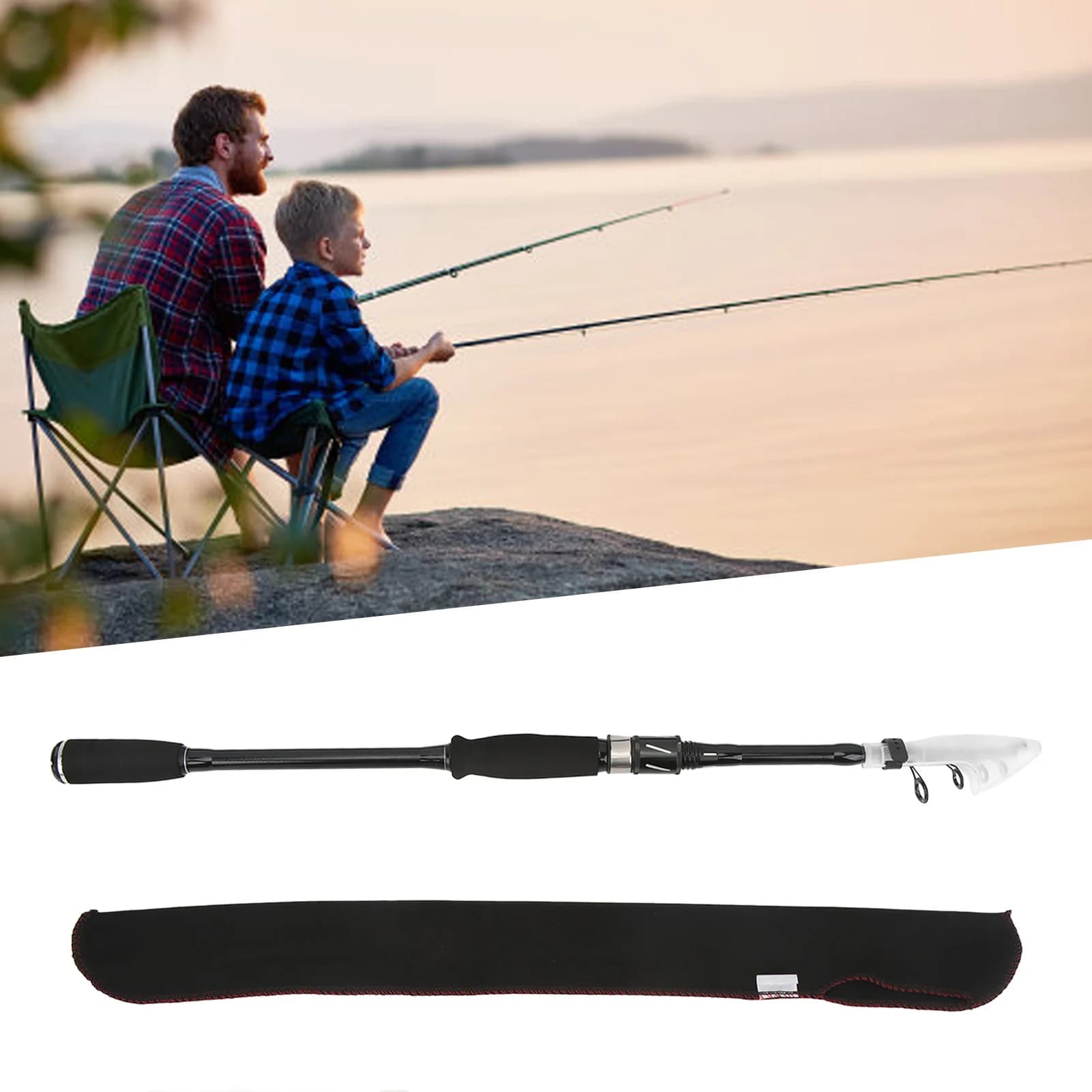 Set Completo Canna e Mulinello da Pesca, Canna Telescopica in Fibra di Carbonio 208cm, Mulinello Spinning HE2000, Attrezzatura da Pesca Completa