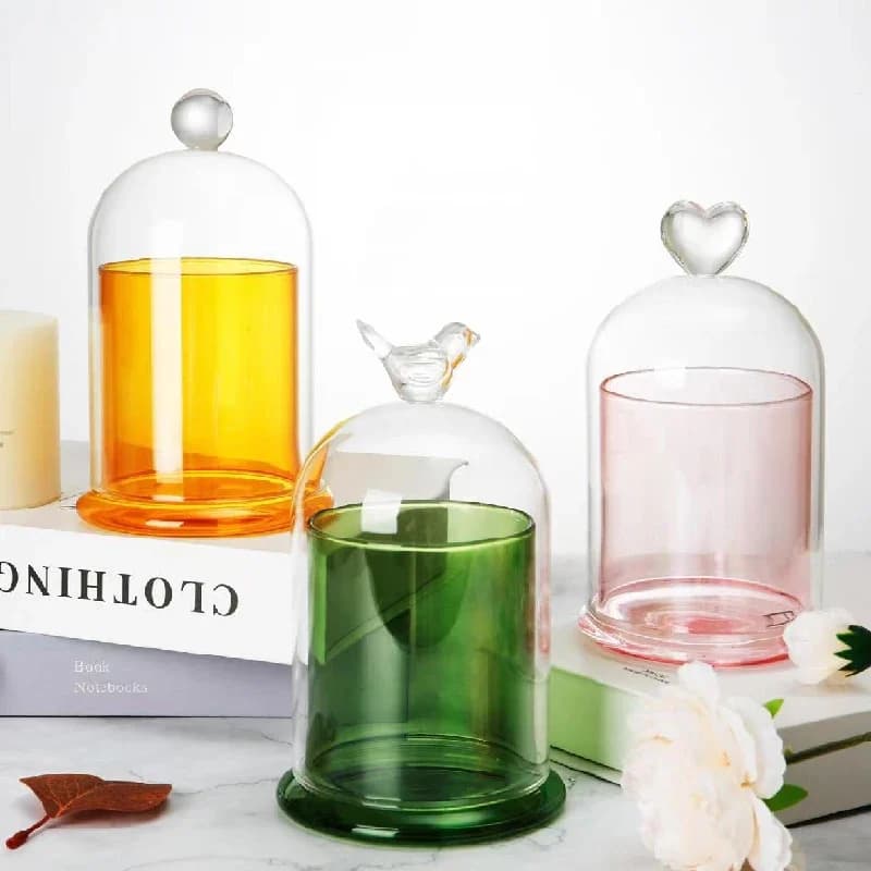 Ornamenti per tazze di candele in vetro Bottiglia decorativa in cristallo di olio essenziale Candeliere in vetro per aromaterapia Accessori per la decorazione della casa