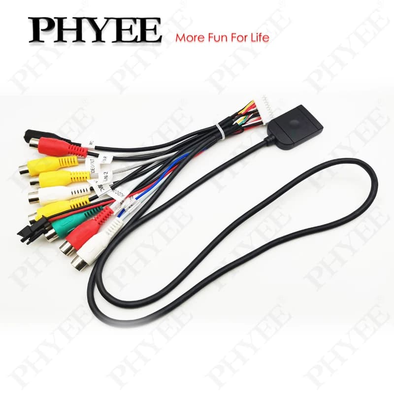 Cablaggio audio video RCA a 20 pin, cavo slot per scheda SIM 4G, uscita subwoofer CVBS Aux Amp Control Fan Jack Mic Wire per Android per auto