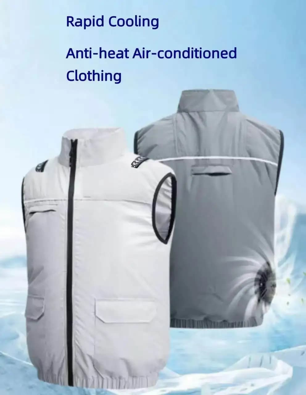 Abbigliamento da Lavoro Estivo con Ventilatore Integrato, Gilet Traspirante Rinfrescante per Esterni (Escluso Power Bank)