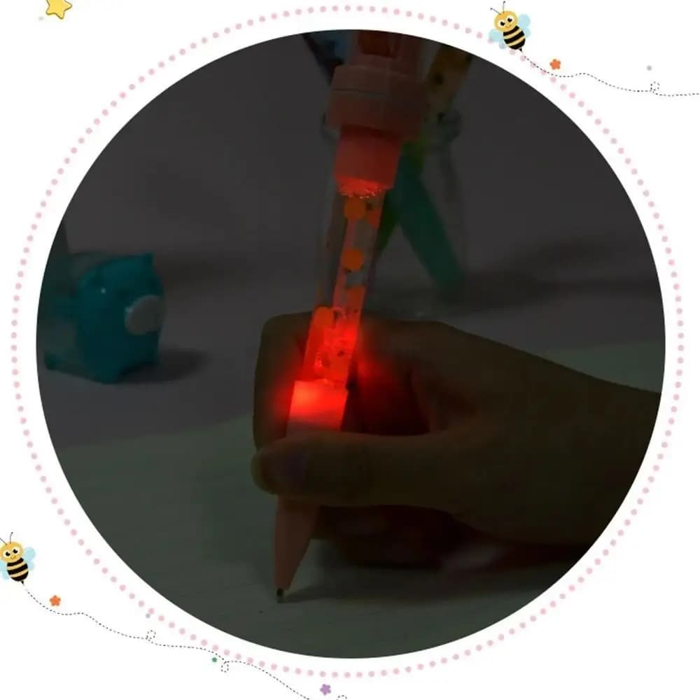 Con penna gorgogliatore leggera con timbro Fidget 5 in 1 penna per timbri a rullo con sigillo penna sensoriale multifunzionale per soffiaggio di bolle artigianato fai da te