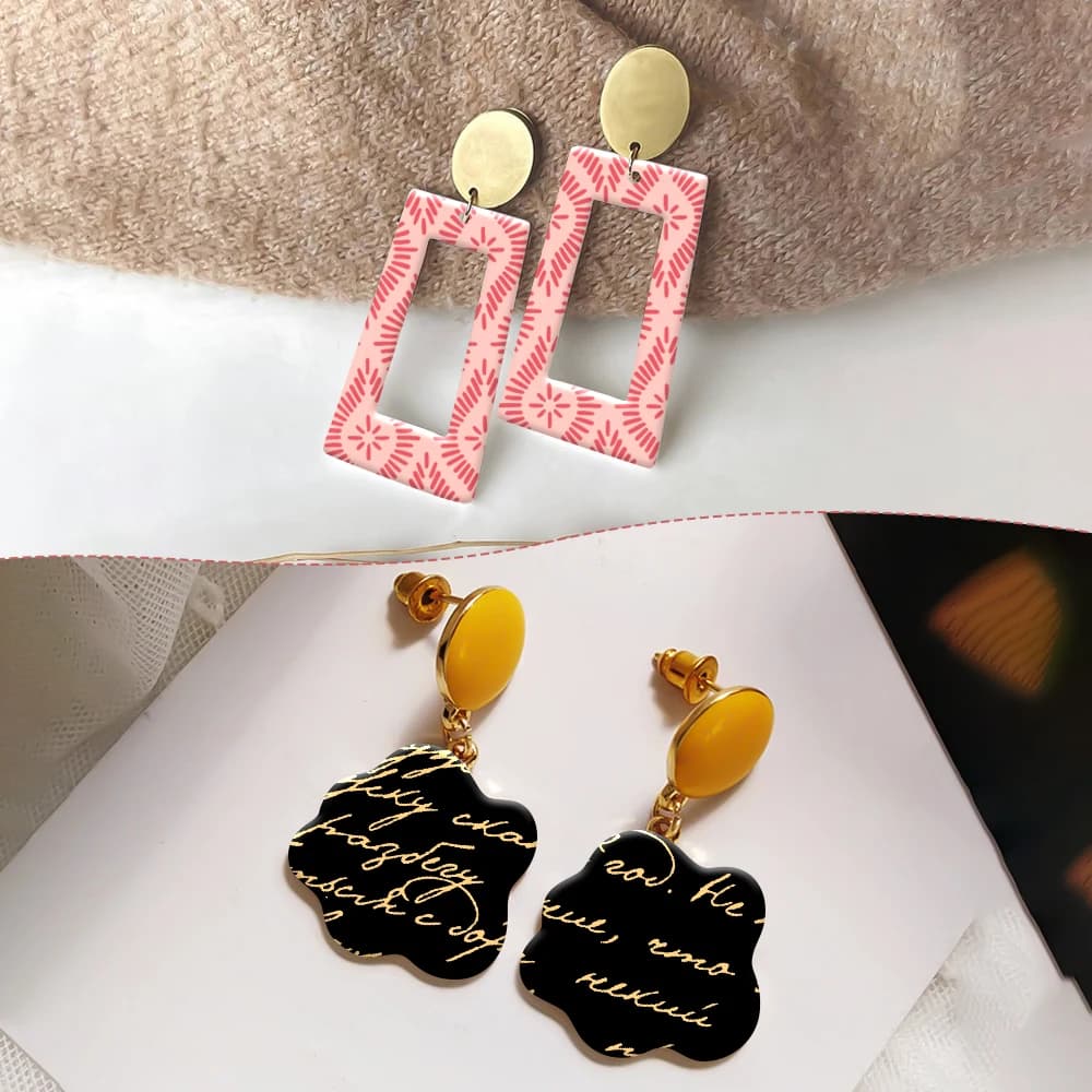 Polymer Clay Silk Screen Stencils,Reusable Snowflake/Cloud Print Templates,DIY Earring Making Tool for Christmas Winter Handmade