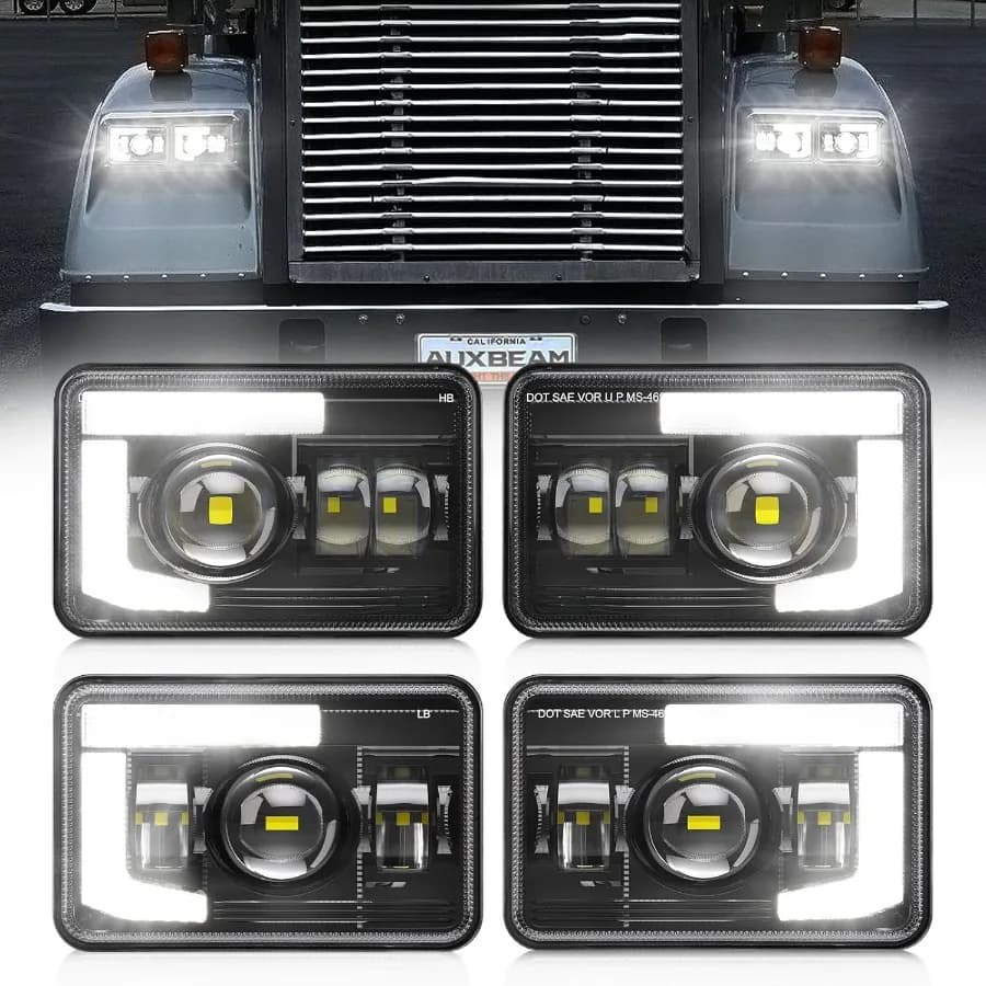 Fari LED 4x6 con fascio DRL Hi Lo Sostituzione fari rettangolari approvati DOT separatamente per camion pesanti e commissioni