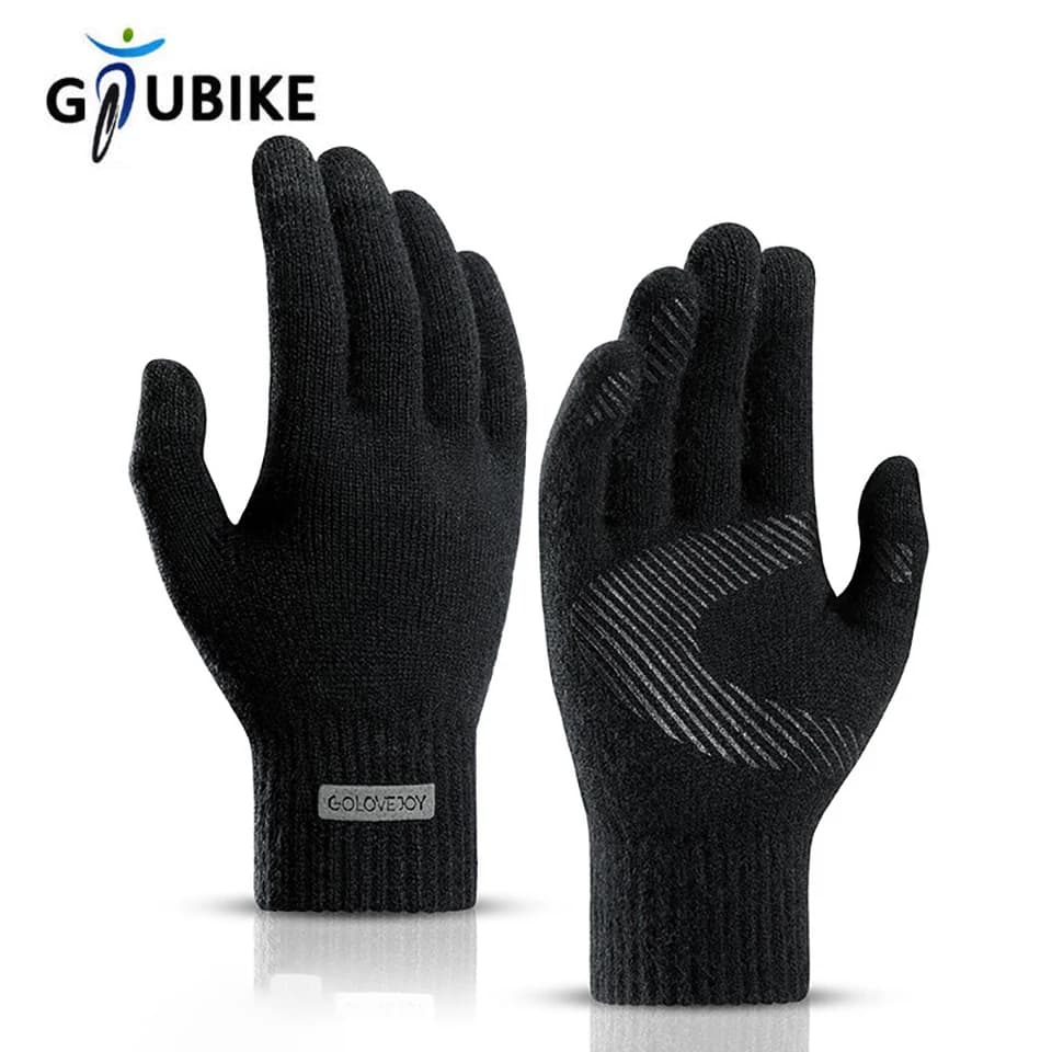 GTUBIKE Guanti invernali da uomo Guanti caldi lavorati a maglia Ciclismo Uomo Ufficio in pile Touch screen antiscivolo Guanti morbidi e spessi in acrilico