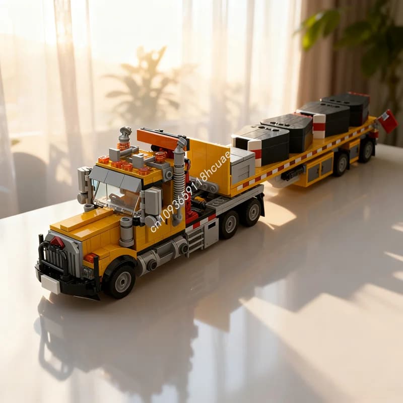 804 pezzi MOC camion da costruzione americano modello a pianale blocchi di costruzione regali di Natale idea creativa fai da te istruzione giocattoli in mattoni per bambini