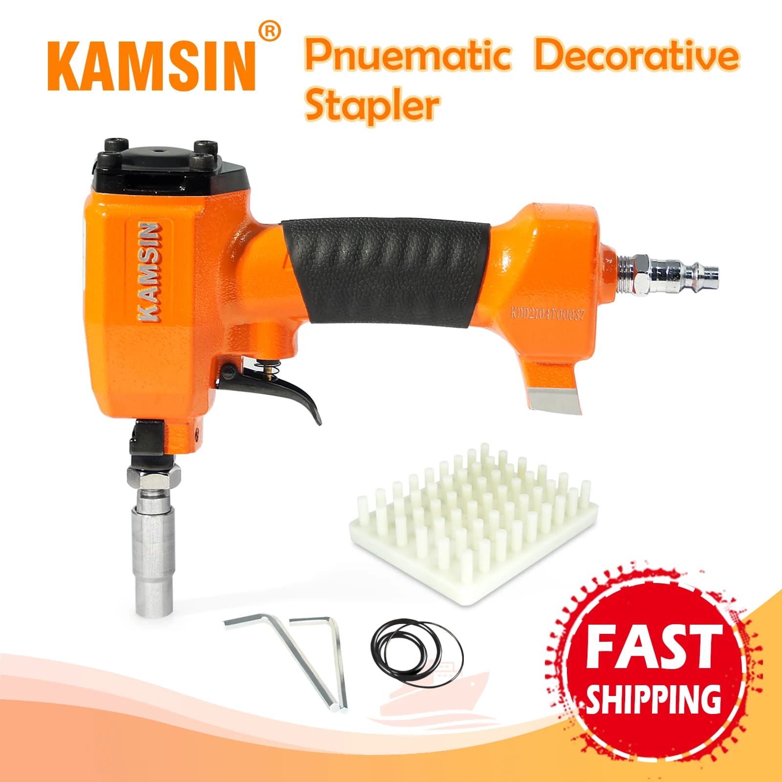 KAMSIN 1170 Chiodatrice Decorativa ad Aria Compressa con Pannello di Caricamento, Graffatrice per Finiture e Tappezzeria, Chiodatrice Decorativa per Divani e Tavoli