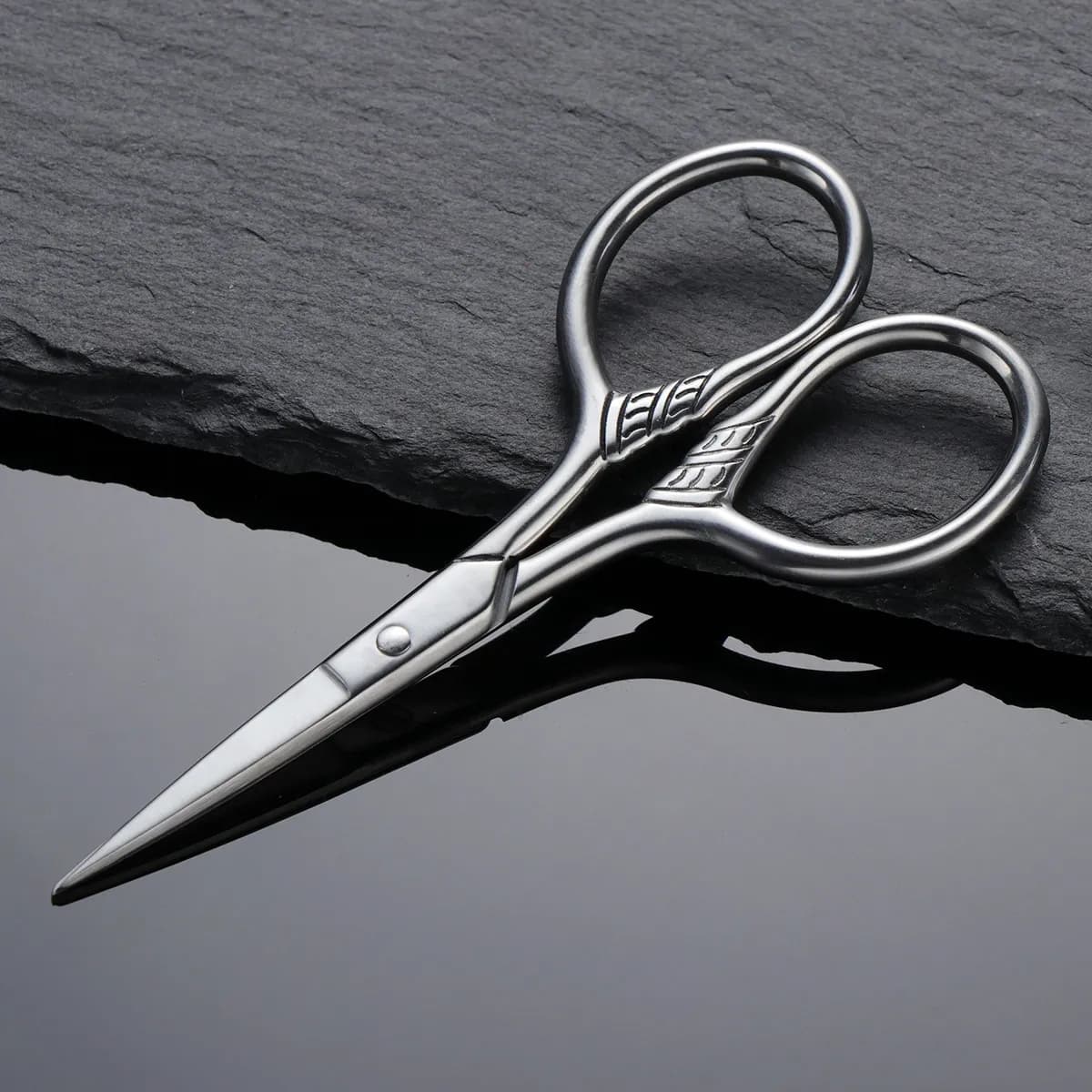 Scissors for Adjusting Stainless Steel Barba for Men, Blades Sharpened to Precision Hand, Anti-rust, Polished to Mirror, Scissors for Baffi